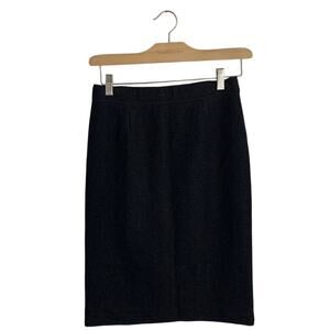 Moschino Black Wool Tweed Classic Straight MIDI Skirt W-384 Size 8